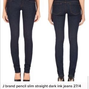 J Brand pencil slim straight dark ink Jeans 27/4